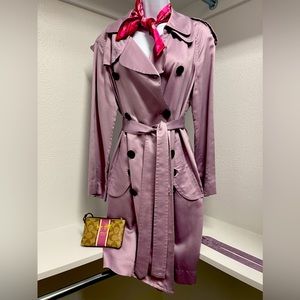 Robert Rodriguez trench coat in taupe/pale purple. Size 2